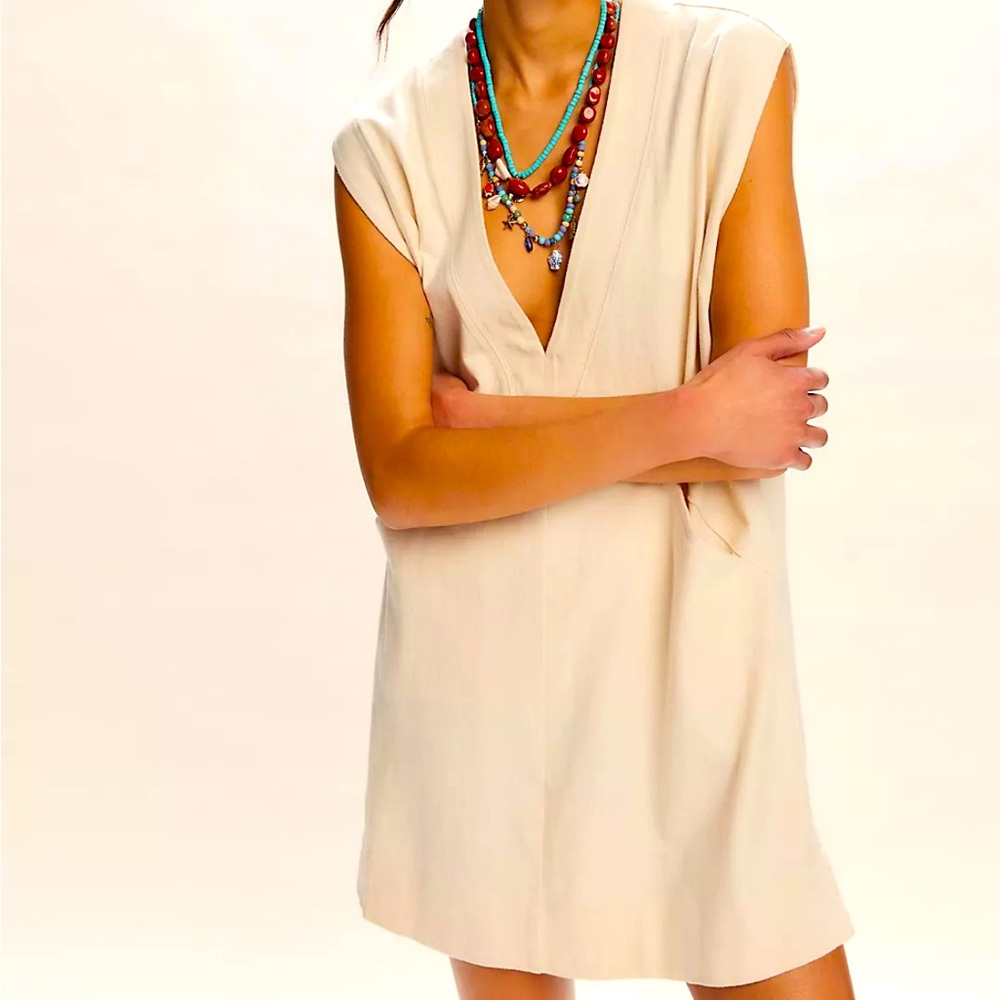 Free People linen tunic  Cotton Boho Swimsuit Cover up Medium